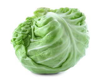 Photo of Whole head of cabbage isolated on white