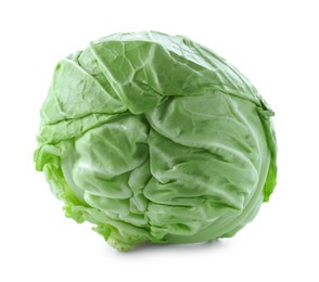 Whole head of cabbage isolated on white