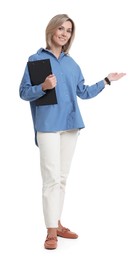 Photo of Portrait of professional psychologist with clipboard on white background