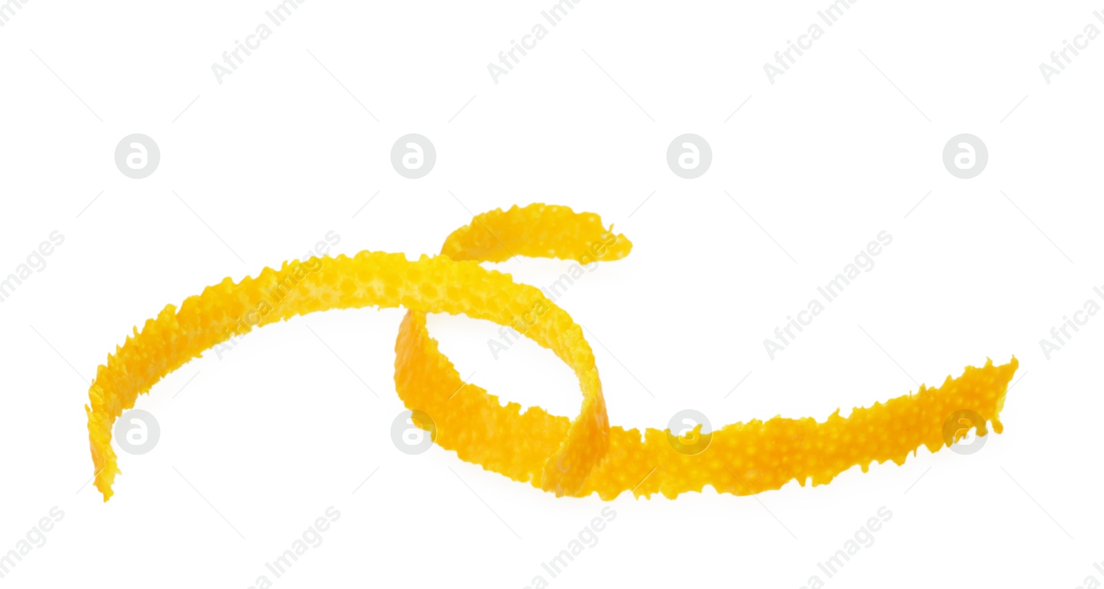 Photo of Fresh raw orange zest isolated on white