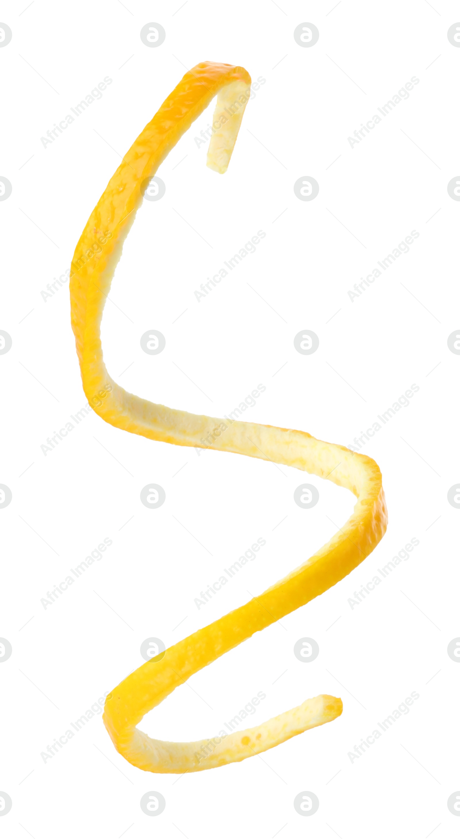 Photo of One fresh orange peel isolated on white