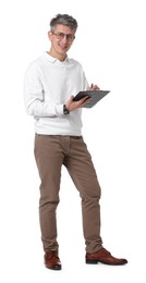 Photo of Portrait of professional psychologist with clipboard on white background