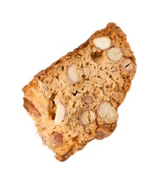 Photo of Piece of traditional Italian almond biscuit (Cantucci) isolated on white