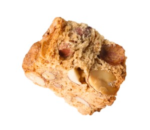 Photo of Piece of traditional Italian almond biscuit (Cantucci) isolated on white