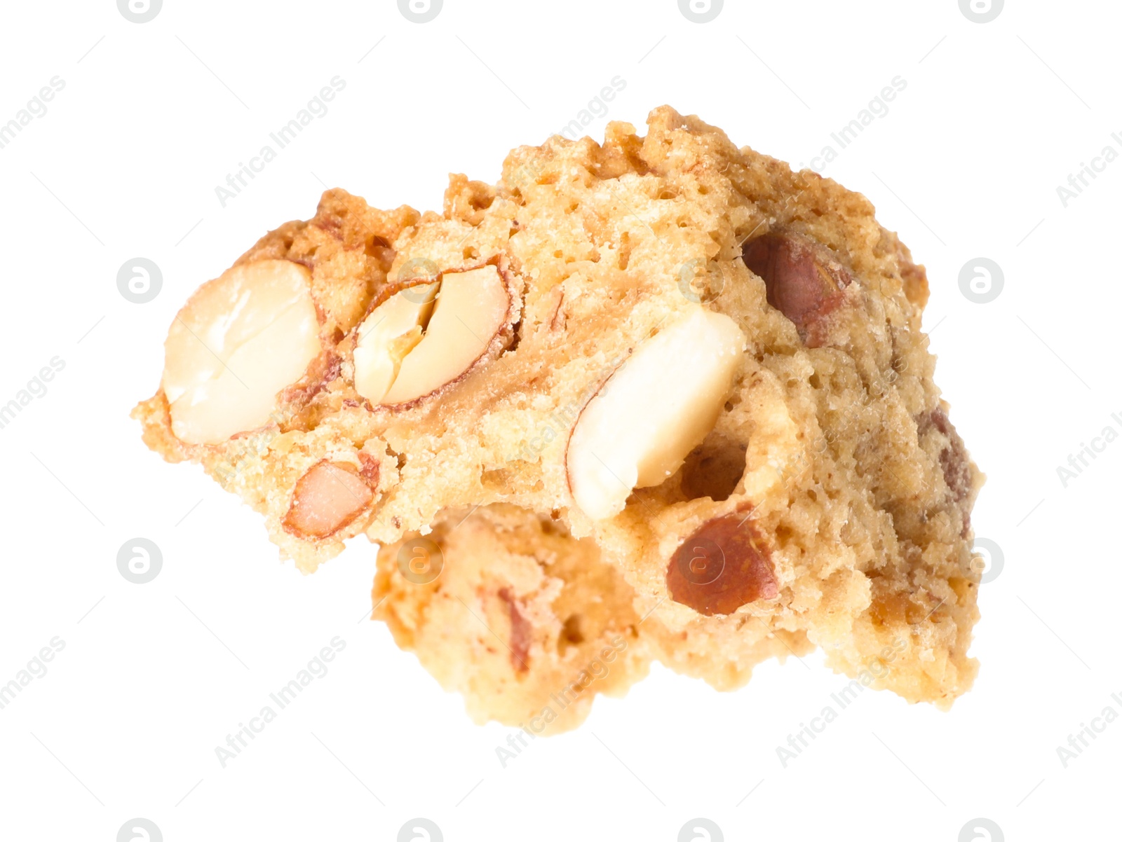 Photo of Piece of traditional Italian almond biscuit (Cantucci) isolated on white