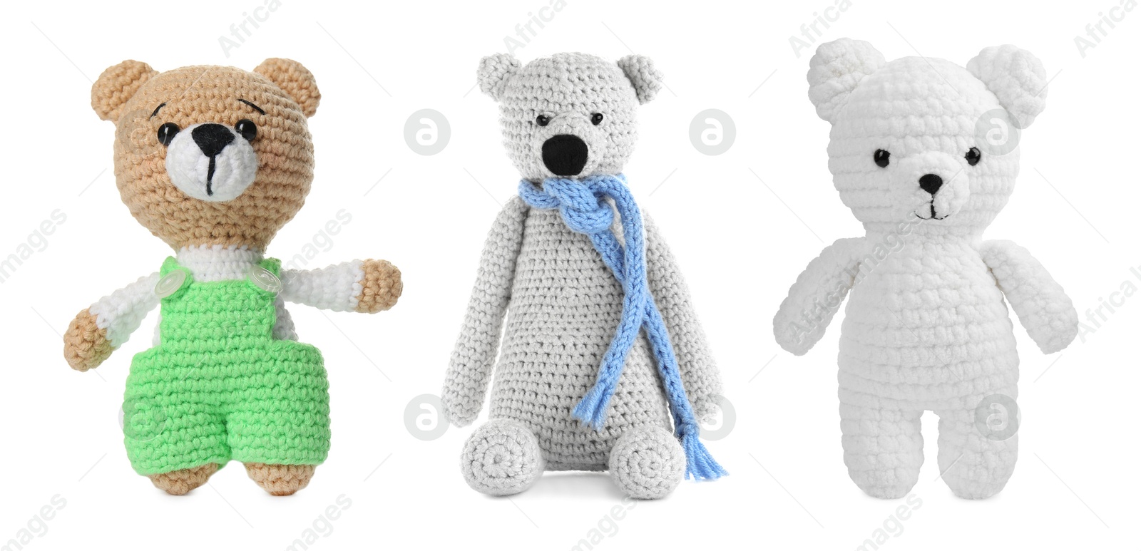 Image of Different cute teddy bears isolated on white, collection