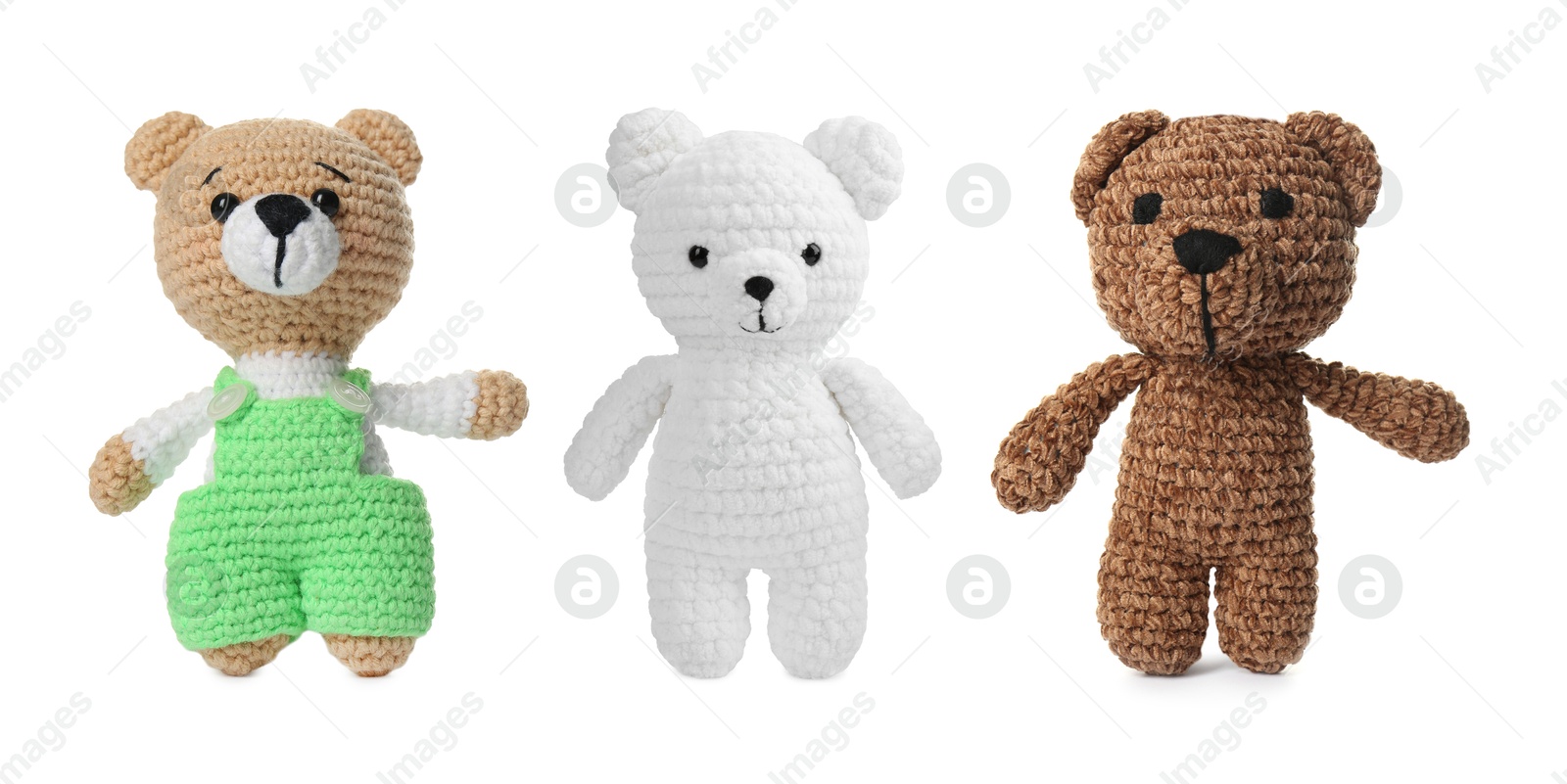 Image of Different cute teddy bears isolated on white, collection