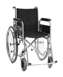 New modern empty wheelchair isolated on white