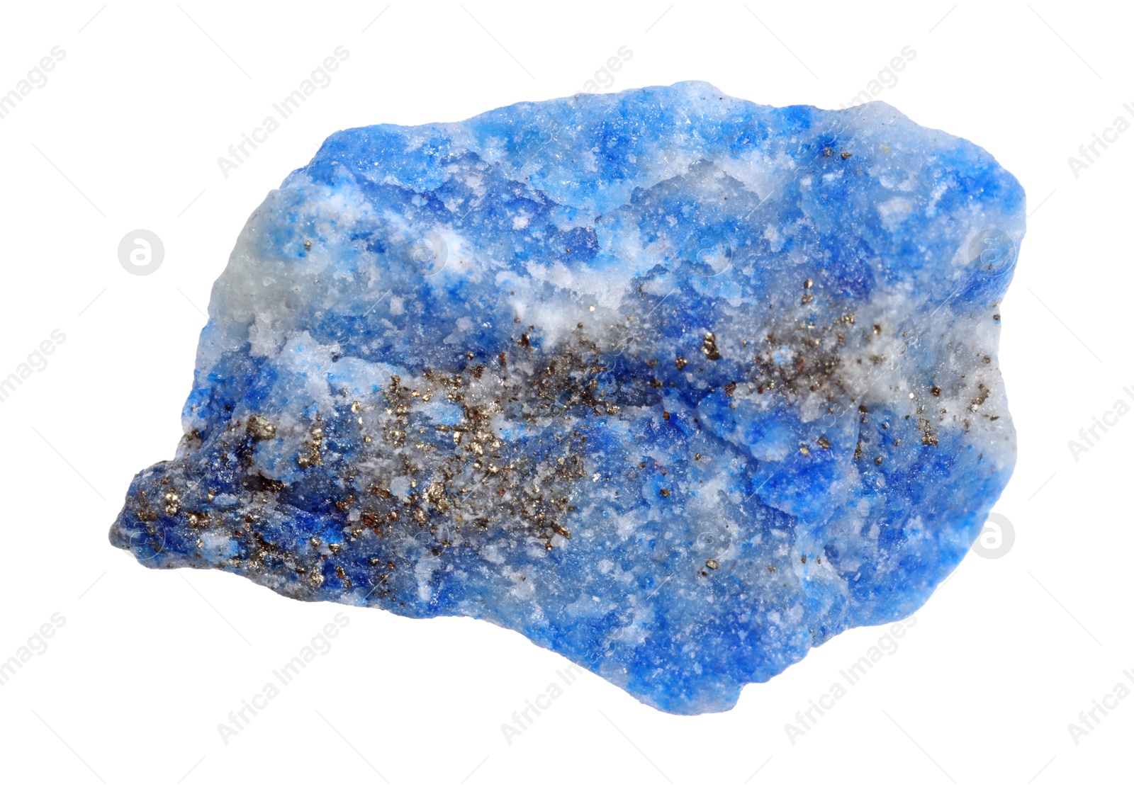 Photo of Beautiful blue sodalite isolated on white. Natural gemstone