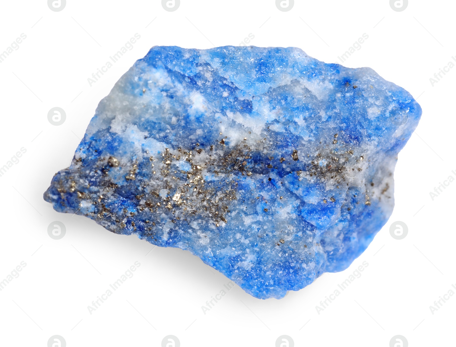 Photo of Beautiful blue sodalite isolated on white. Natural gemstone