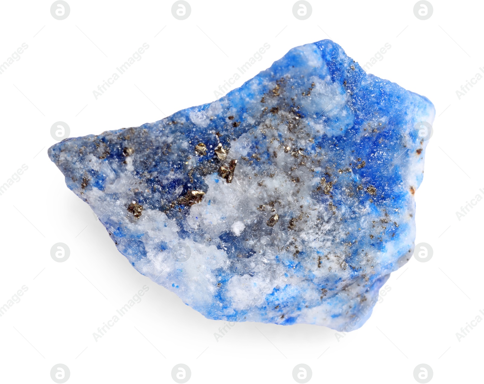 Photo of Beautiful blue sodalite isolated on white. Natural gemstone