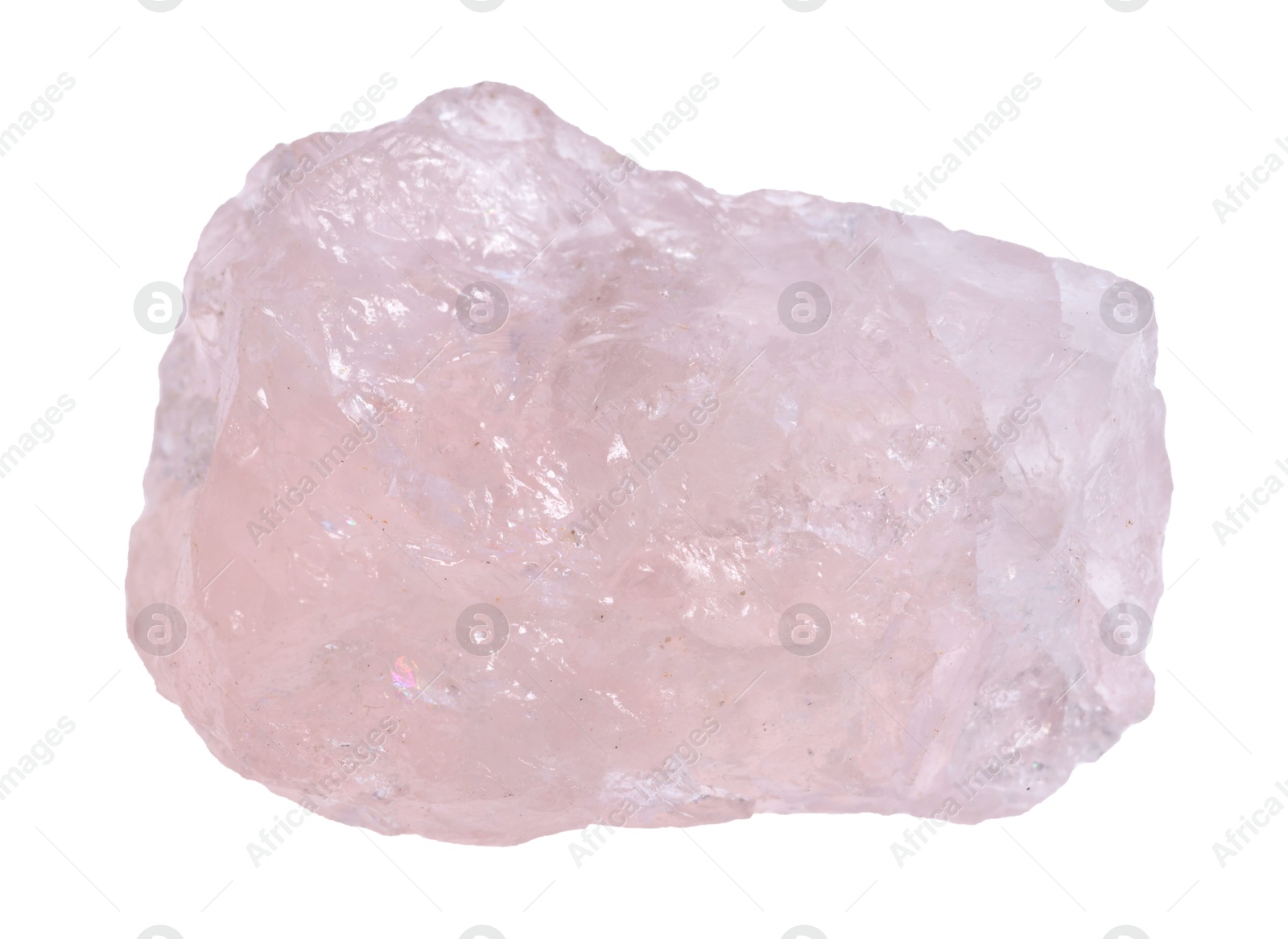 Photo of Beautiful rose quartz isolated on white. Natural gemstone