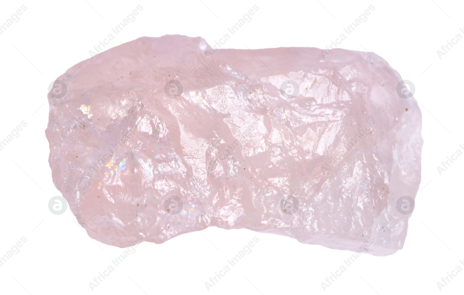 Photo of Beautiful rose quartz isolated on white. Natural gemstone