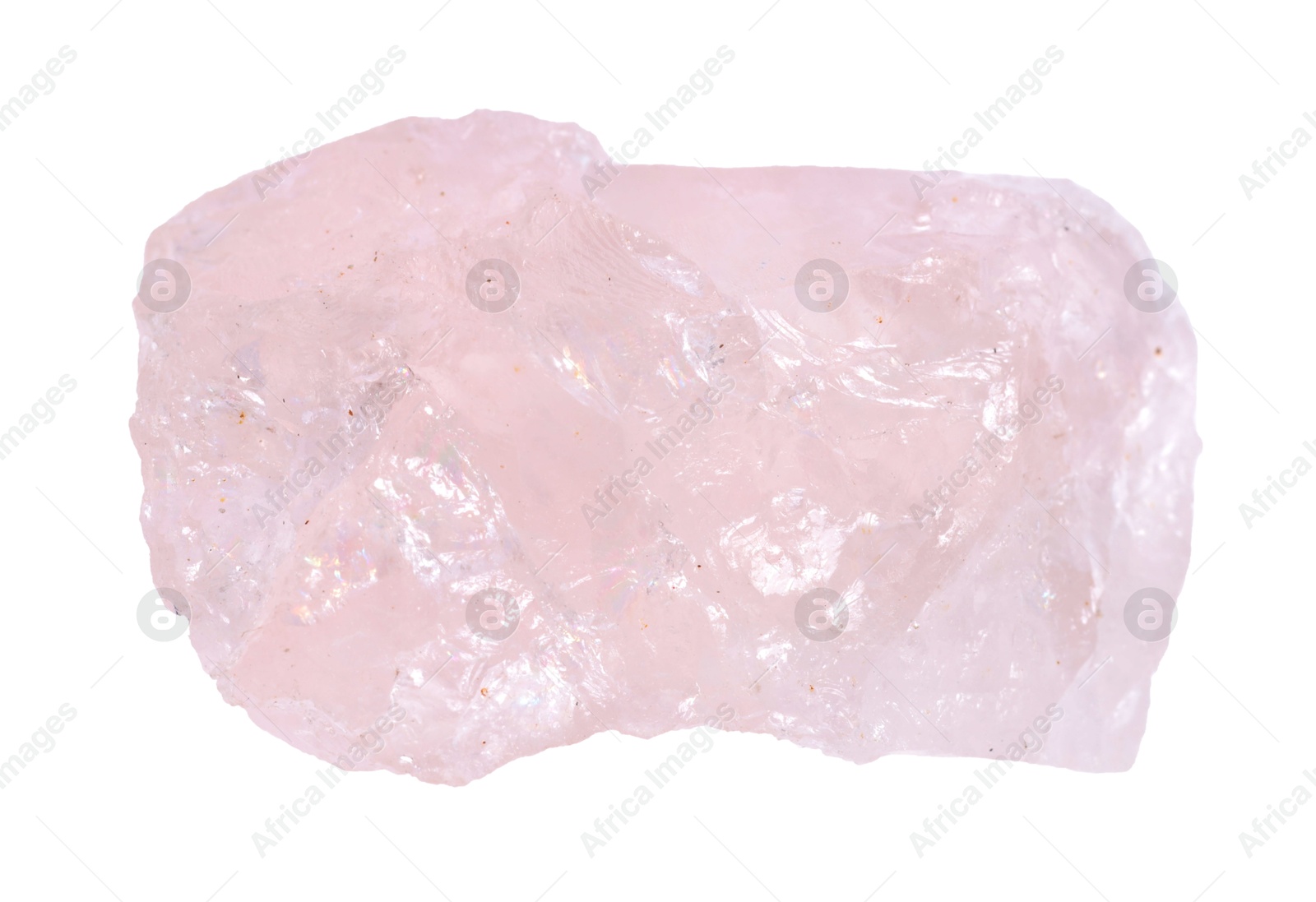 Photo of Beautiful rose quartz isolated on white. Natural gemstone