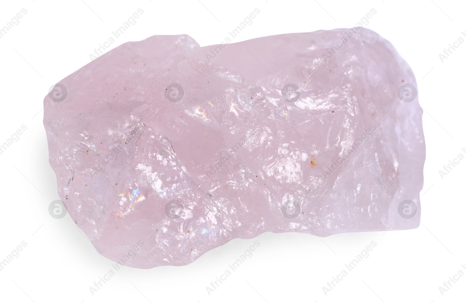 Photo of Beautiful rose quartz isolated on white. Natural gemstone