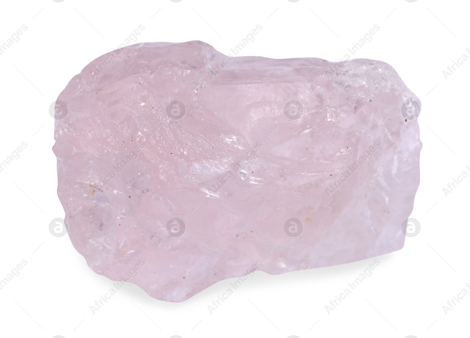 Photo of Beautiful rose quartz isolated on white. Natural gemstone