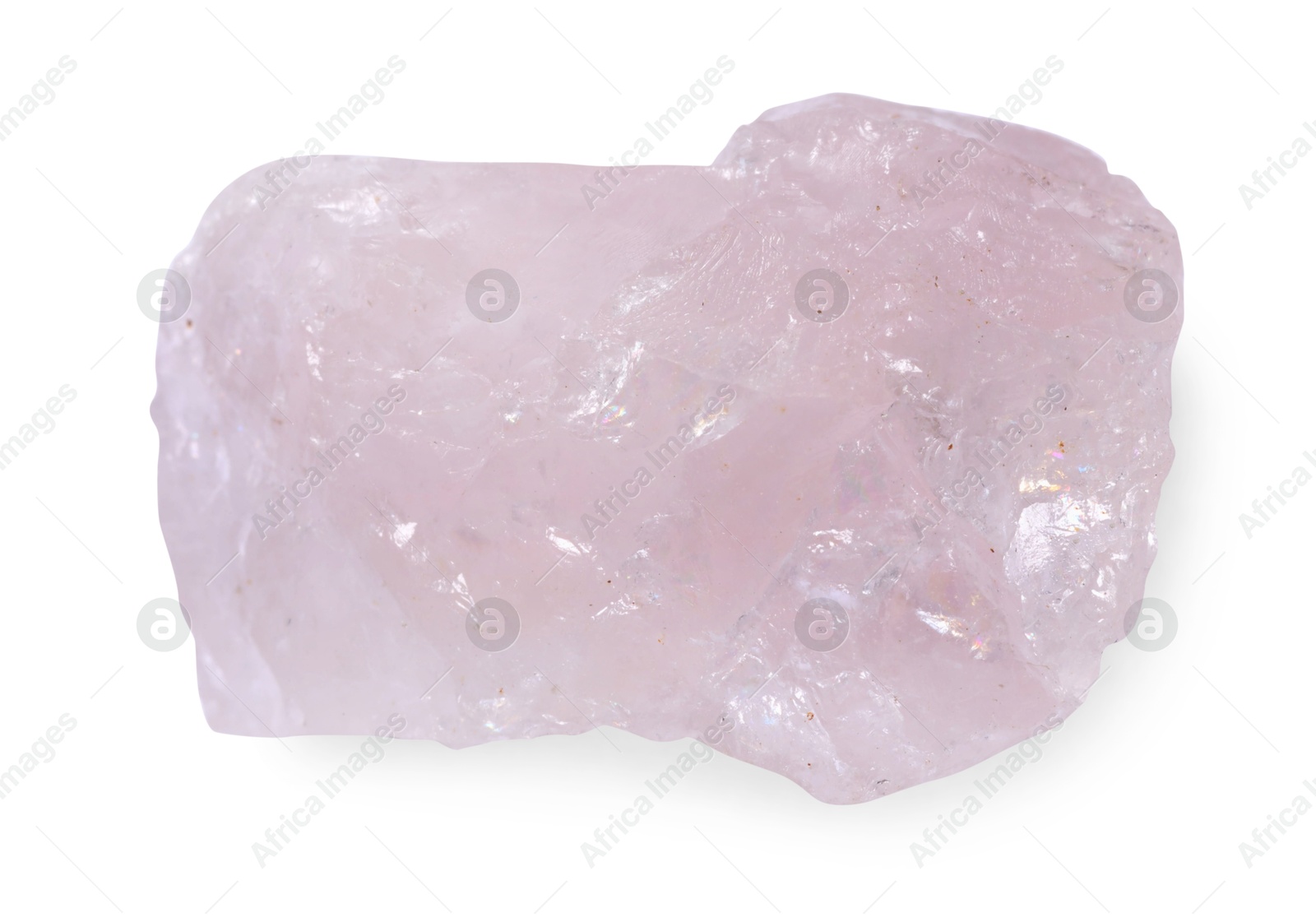 Photo of Beautiful rose quartz isolated on white. Natural gemstone