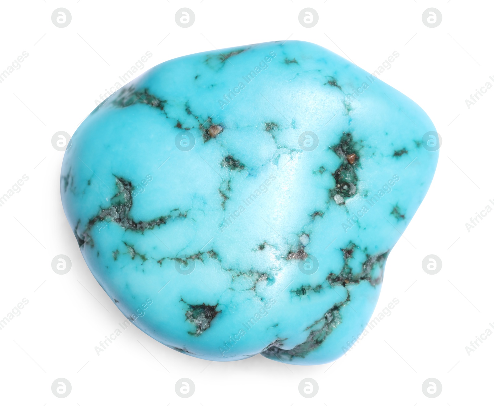 Photo of Beautiful turquoise isolated on white. Natural gemstone