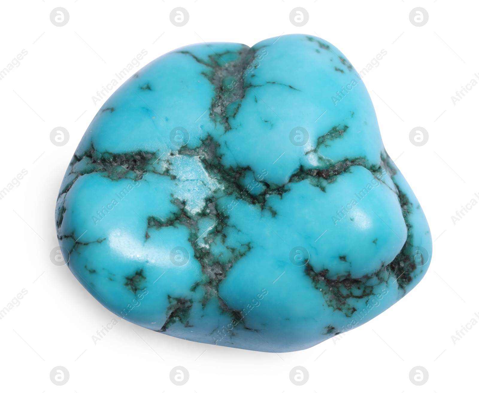 Photo of Beautiful turquoise isolated on white. Natural gemstone