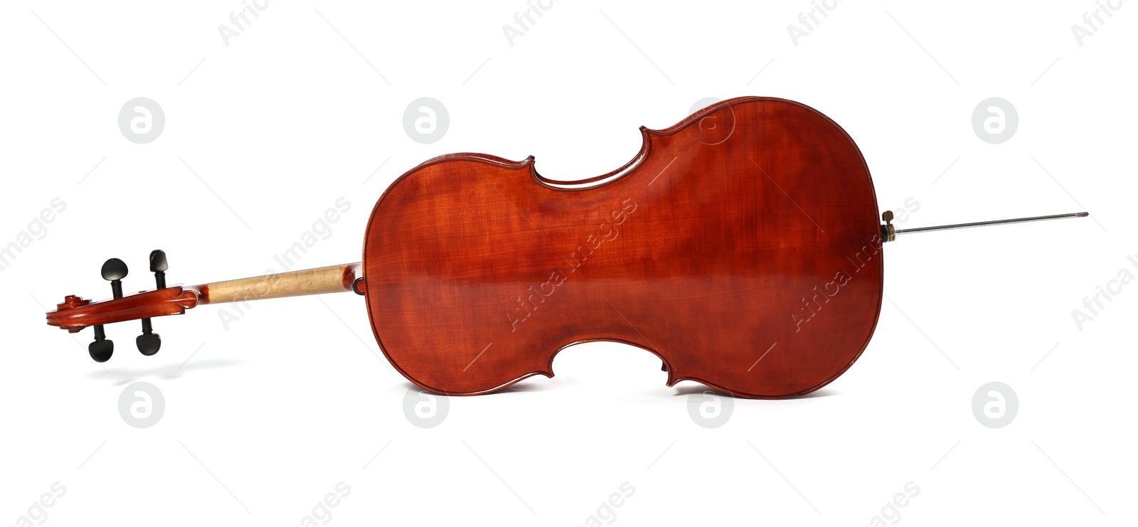 Photo of Beautiful cello isolated on white. Classic musical instrument