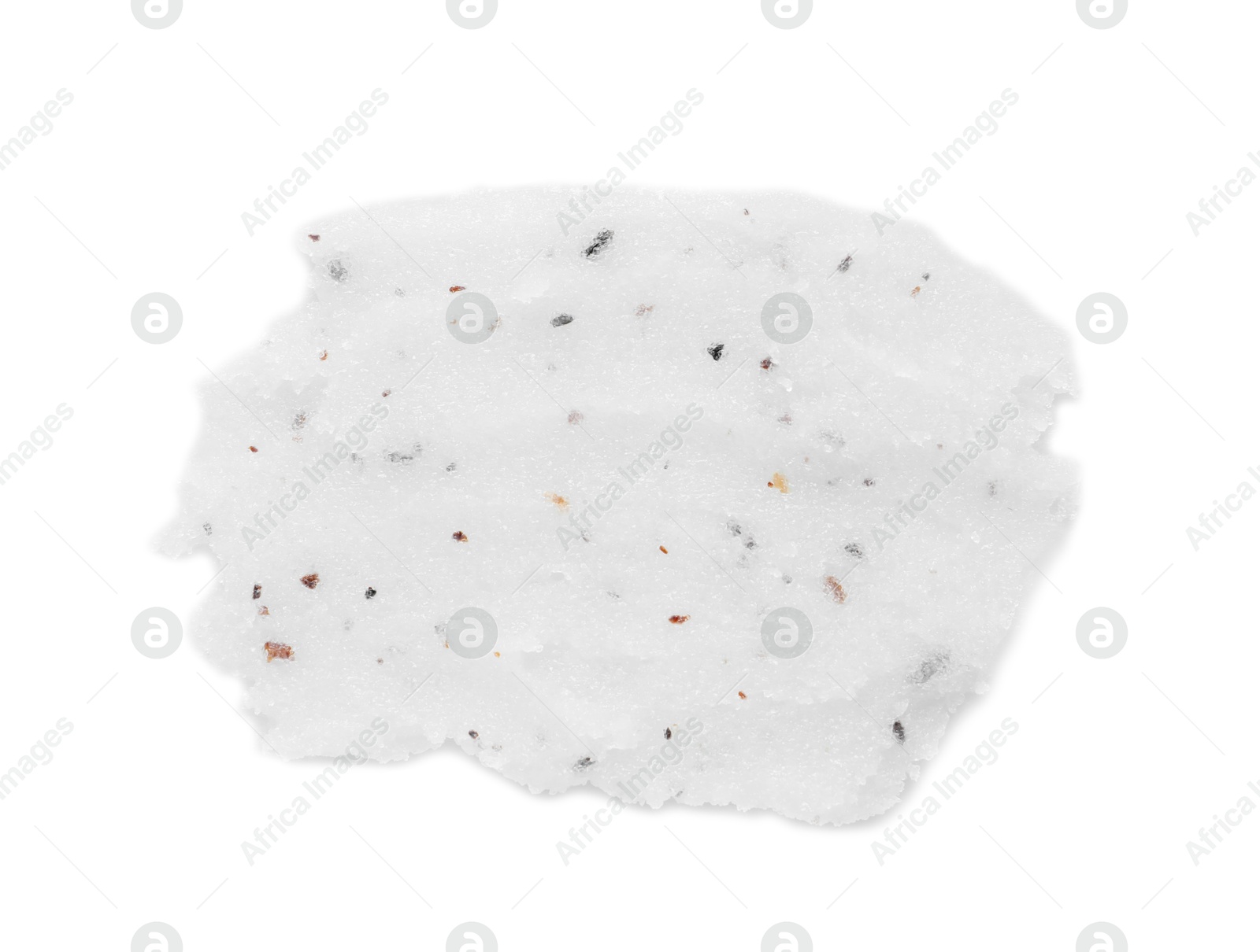 Photo of Sample of body scrub isolated on white, top view