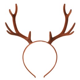 Photo of Reindeer headband isolated on white. Christmas costume accessory