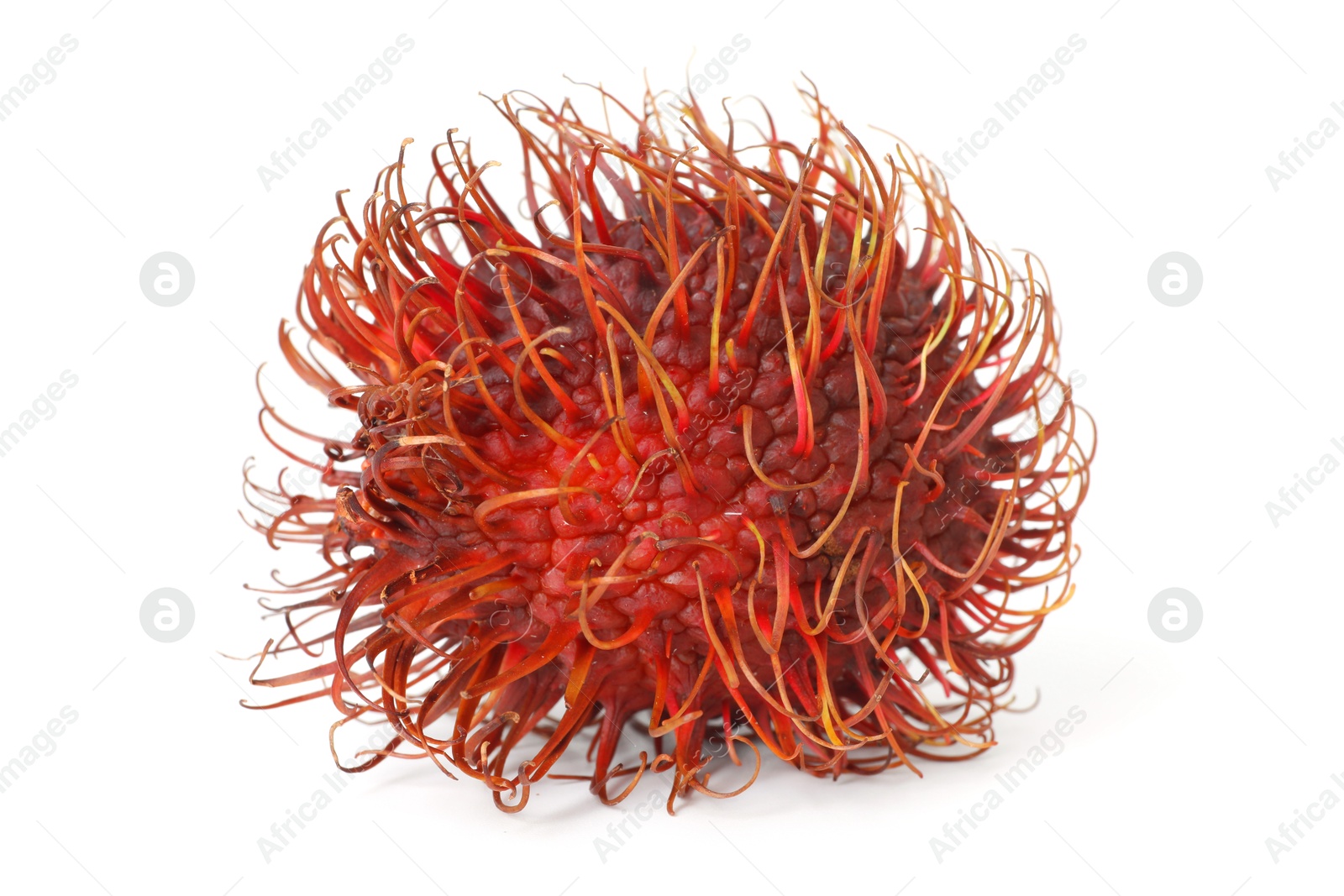 Photo of Delicious ripe rambutan isolated on white. Exotic fruit