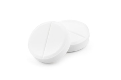 Photo of Antibiotic pills on light grey background. Medical remedy