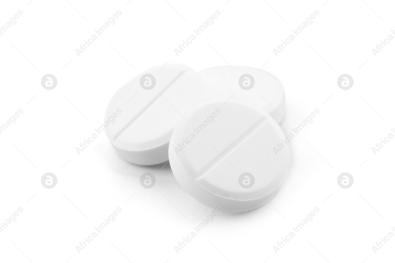 Photo of Antibiotic pills on light grey background, closeup. Medical remedy