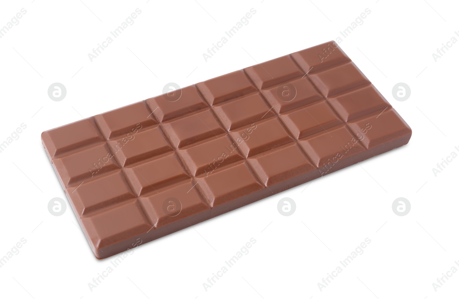 Photo of Delicious milk chocolate bar isolated on white