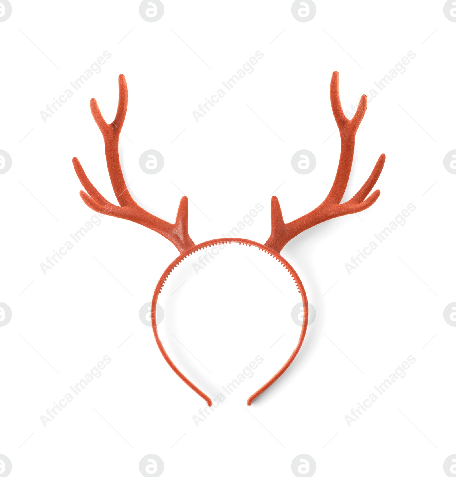 Photo of Reindeer headband isolated on white. Christmas costume accessory