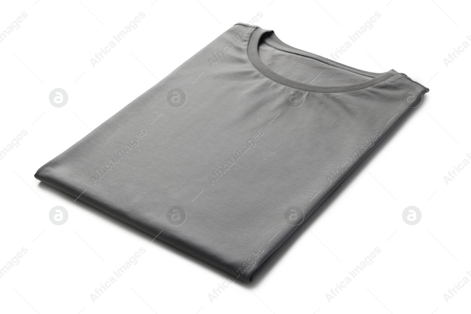 Image of Grey t-shirt on white background. Mockup for design