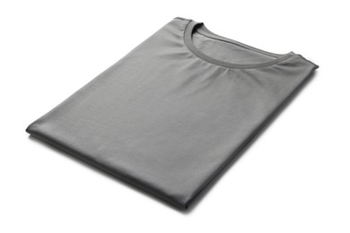 Image of Grey t-shirt on white background. Mockup for design