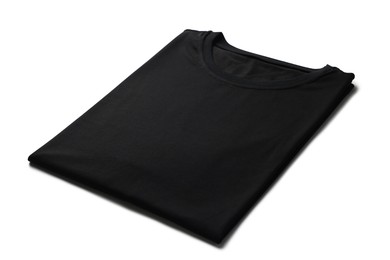 Image of Black t-shirt on white background. Mockup for design