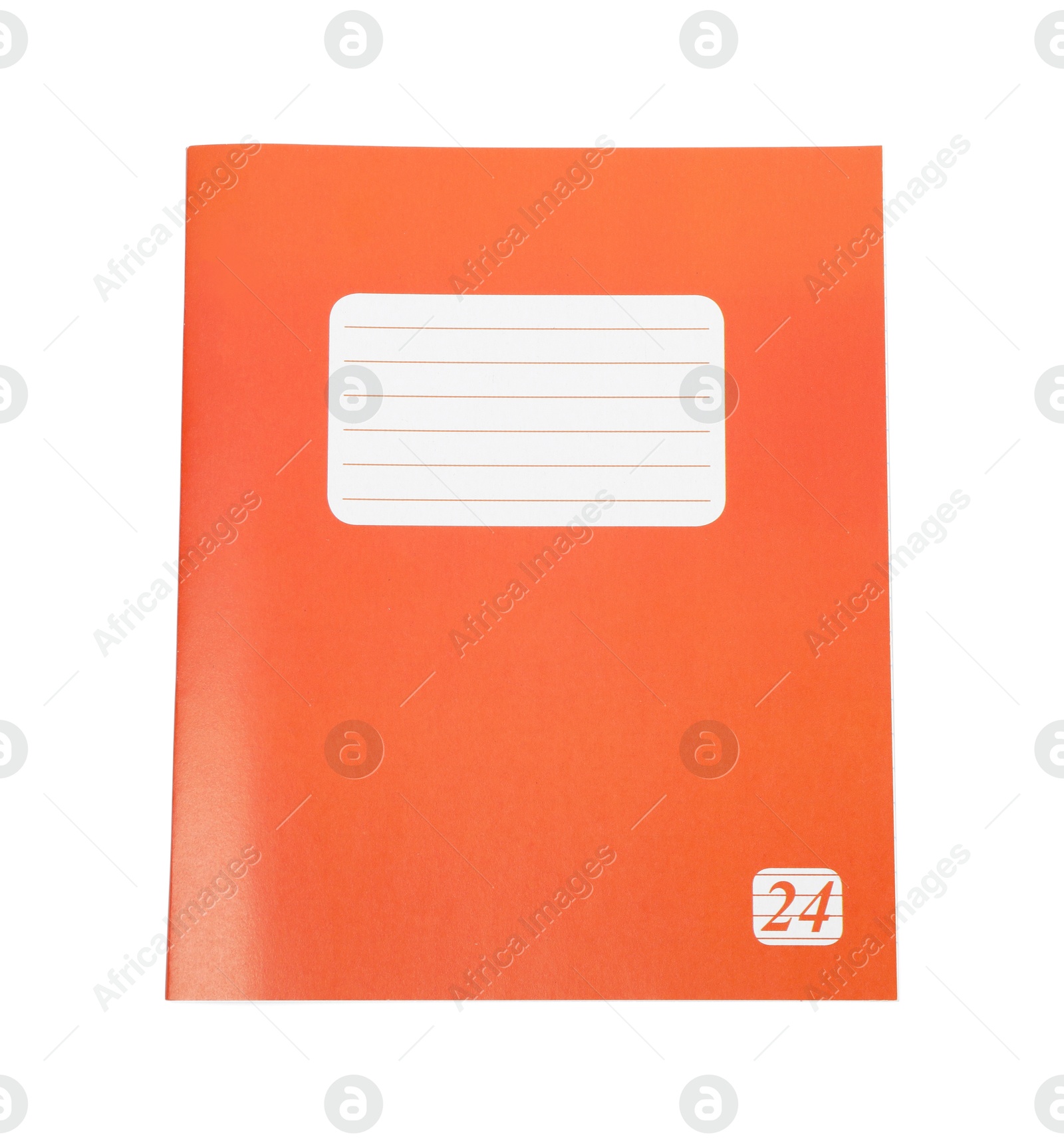 Photo of One copybook isolated on white, top view. School stationery