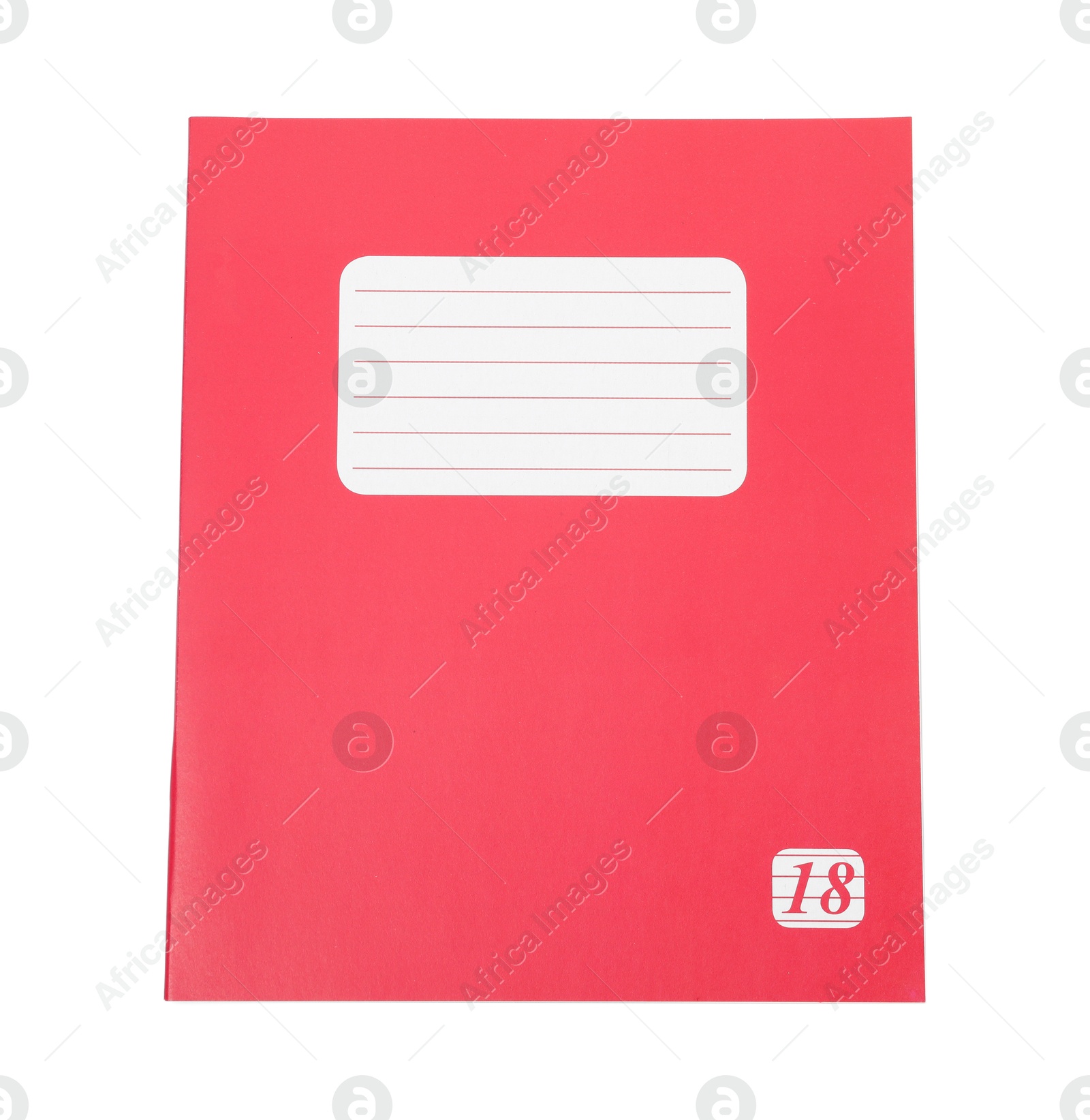 Photo of One copybook isolated on white, top view. School stationery