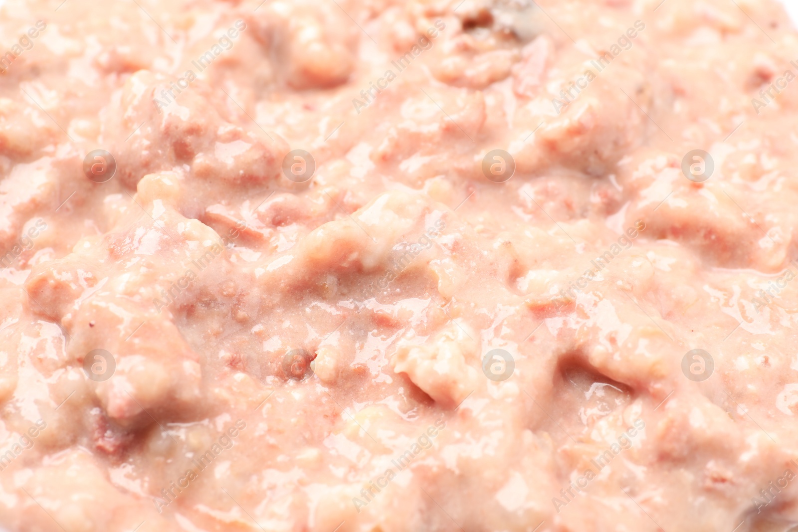 Photo of Wet pet food as background, closeup view