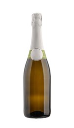 Photo of One bottle of champagne isolated on white