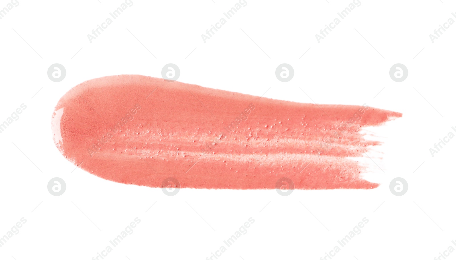 Photo of Sample of lip gloss isolated on white, top view