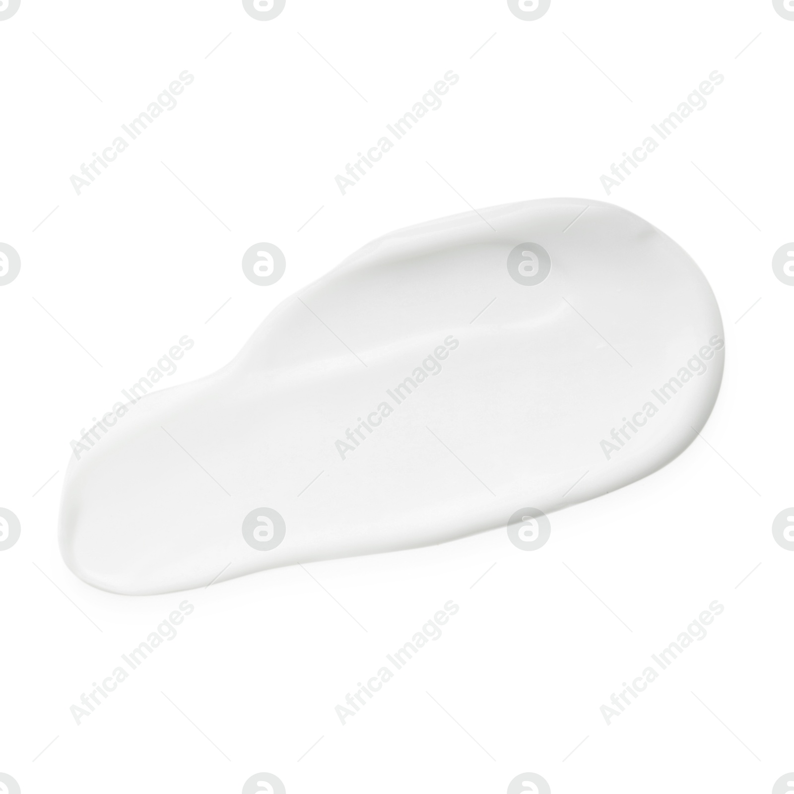 Photo of Face cream isolated on white, top view. Sample of cosmetic product