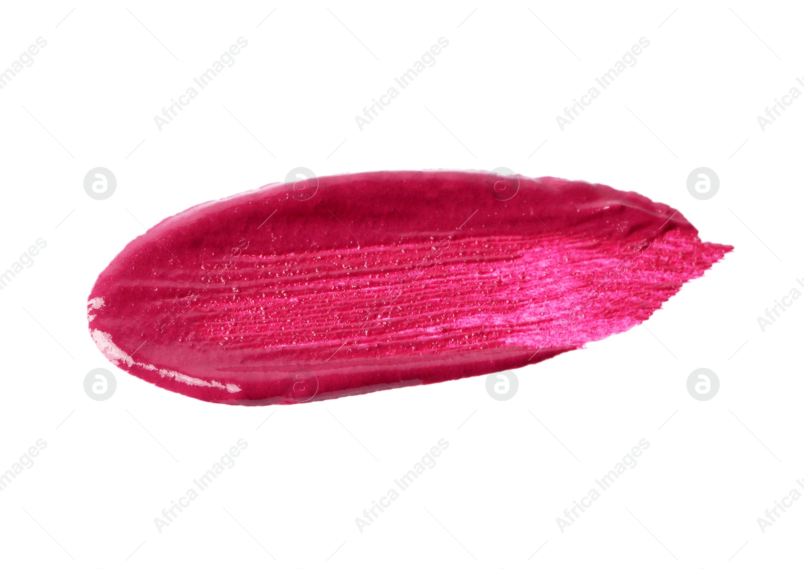 Photo of Sample of pink lip gloss isolated on white