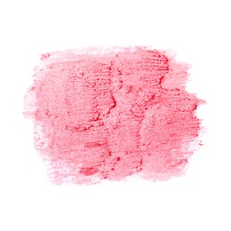 Photo of Sample of pink lipstick isolated on white, top view