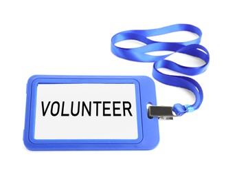 Image of Badge with word Volunteer isolated on white