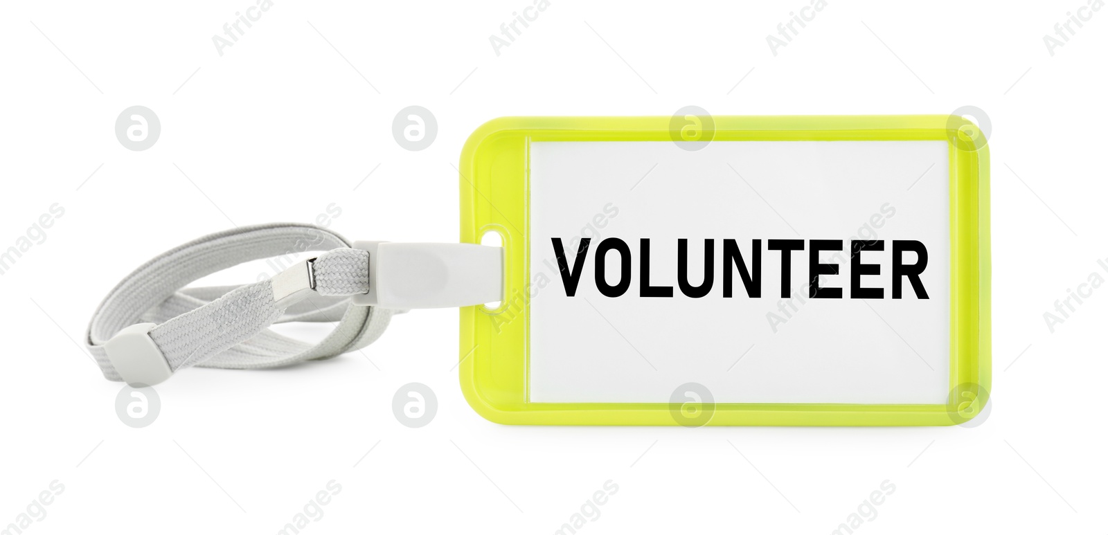 Image of Badge with word Volunteer isolated on white