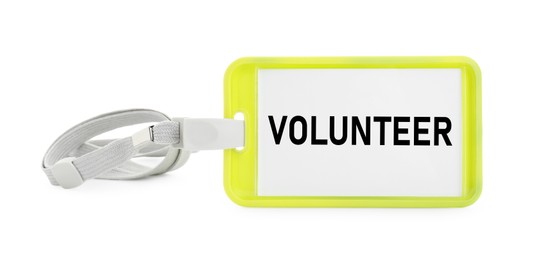 Image of Badge with word Volunteer isolated on white