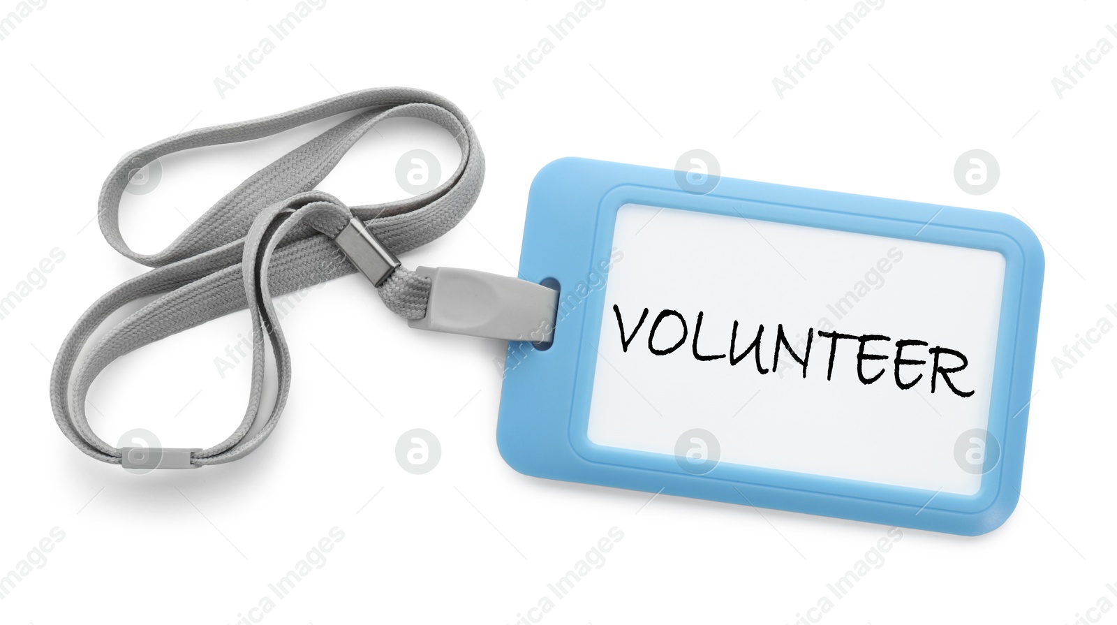 Image of Badge with word Volunteer isolated on white