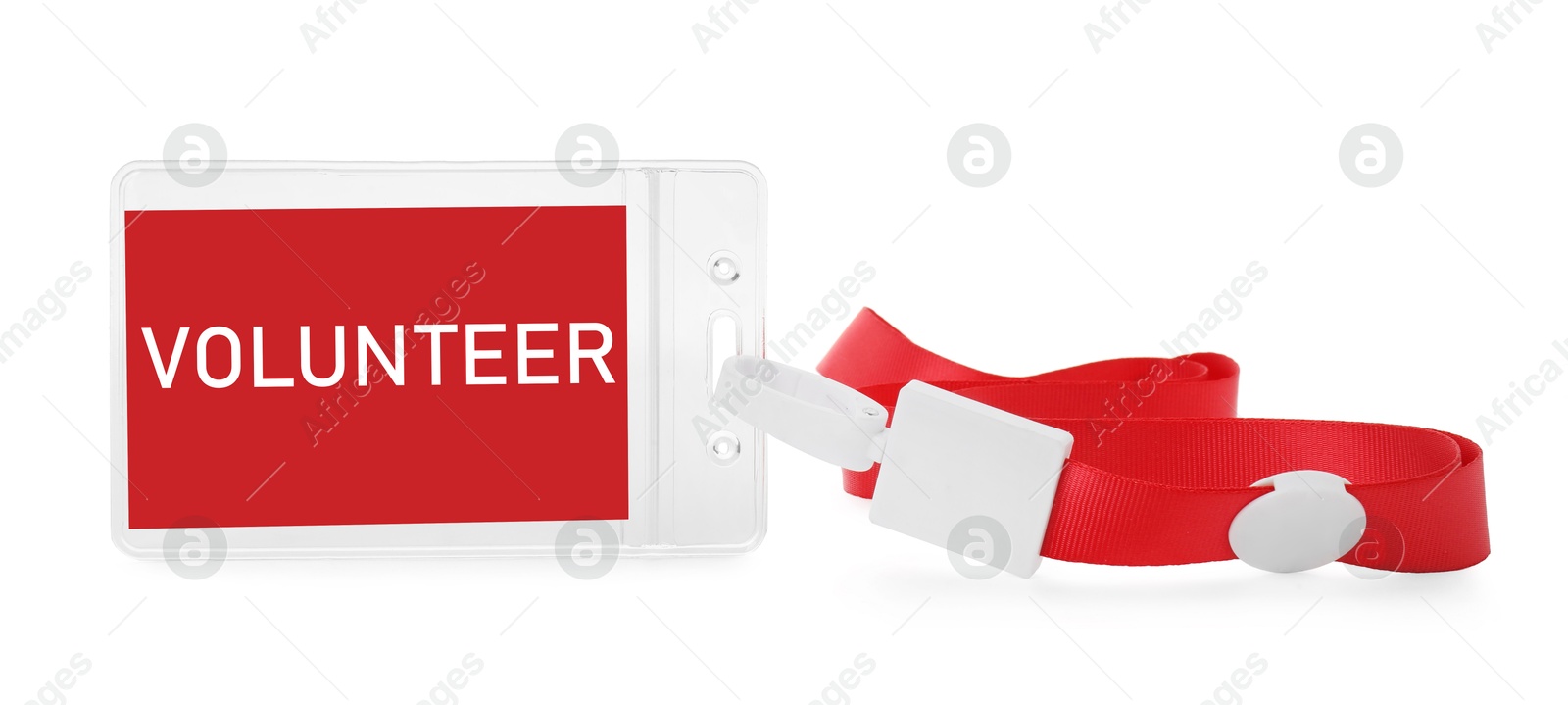 Image of Badge with word Volunteer isolated on white