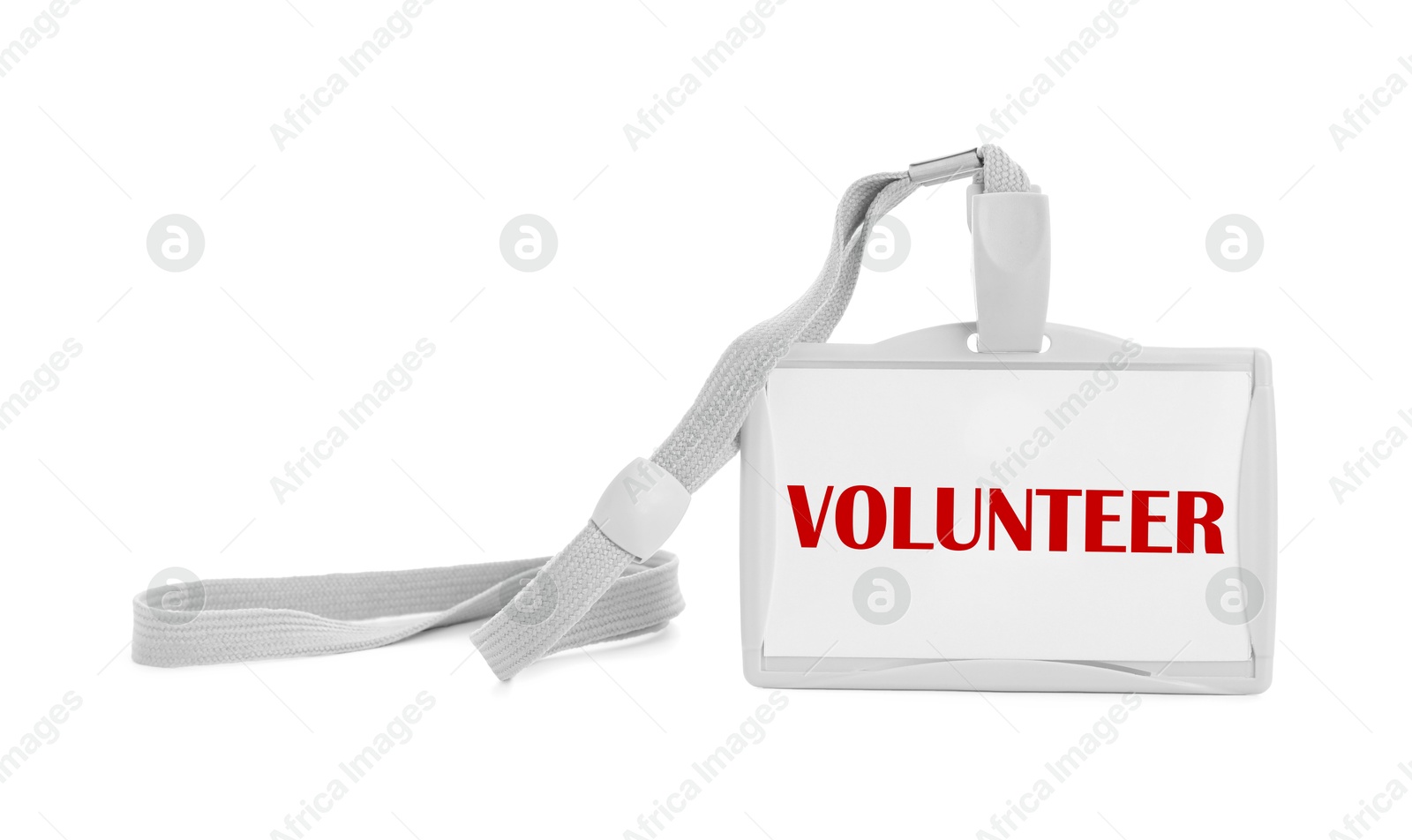 Image of Badge with word Volunteer isolated on white