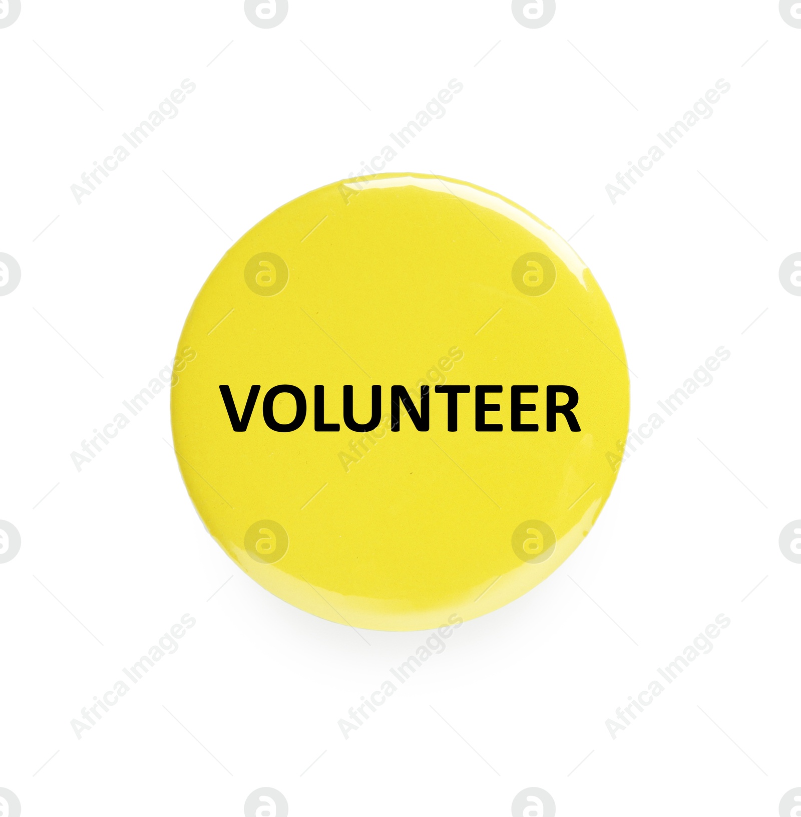 Image of Button badge with word Volunteer isolated on white