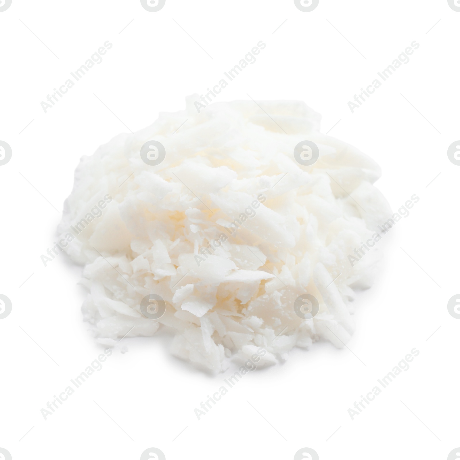 Photo of Pile of soy wax isolated on white